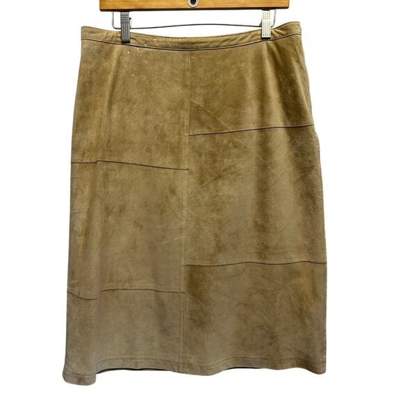 FG Field Gear Women Suede Skirt Midi Side Zip Vintage Cowboy Western Size 14 - Picture 1 of 10